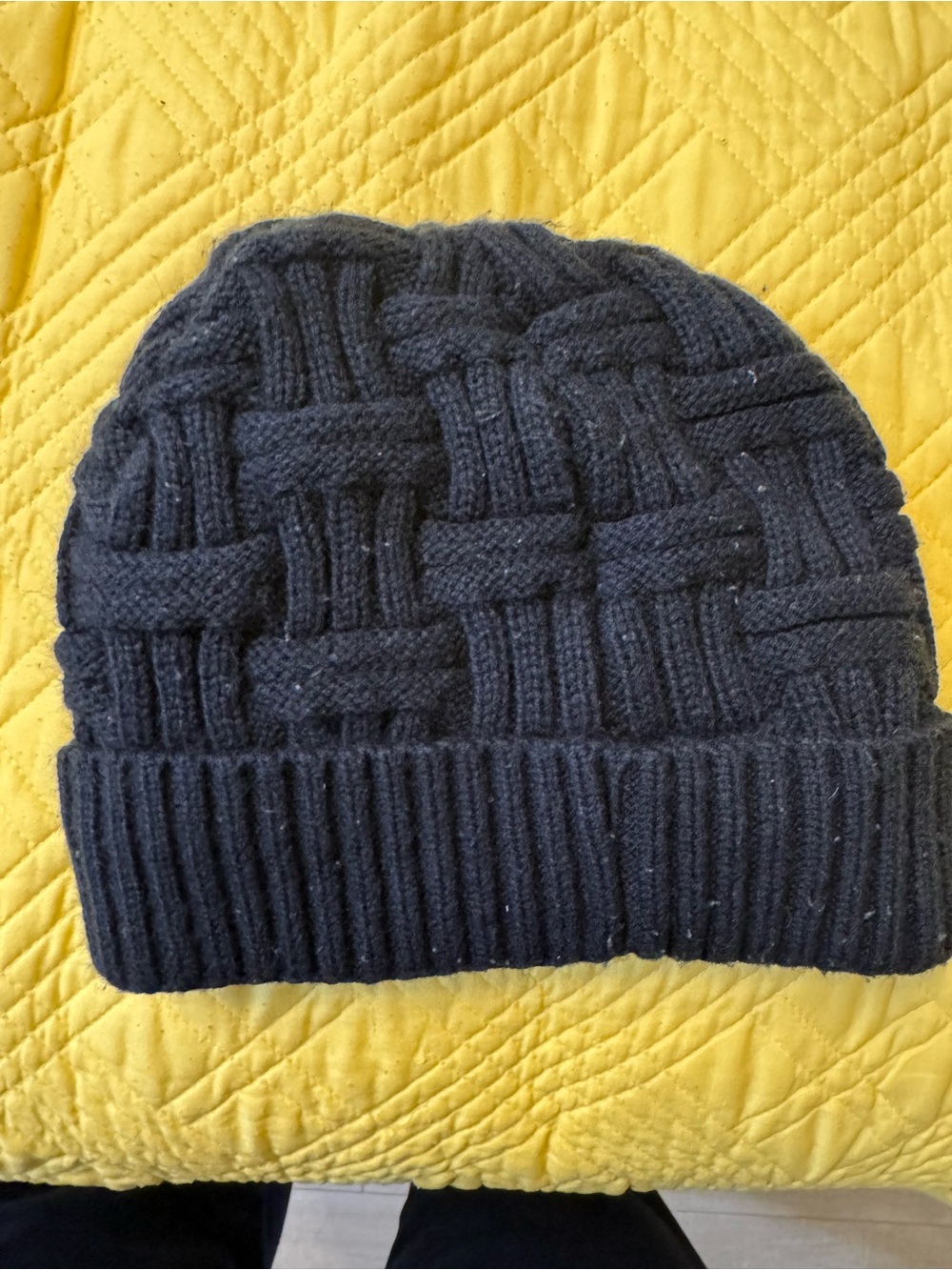 Black Knit Cable Beanie Hat - Women Accessories